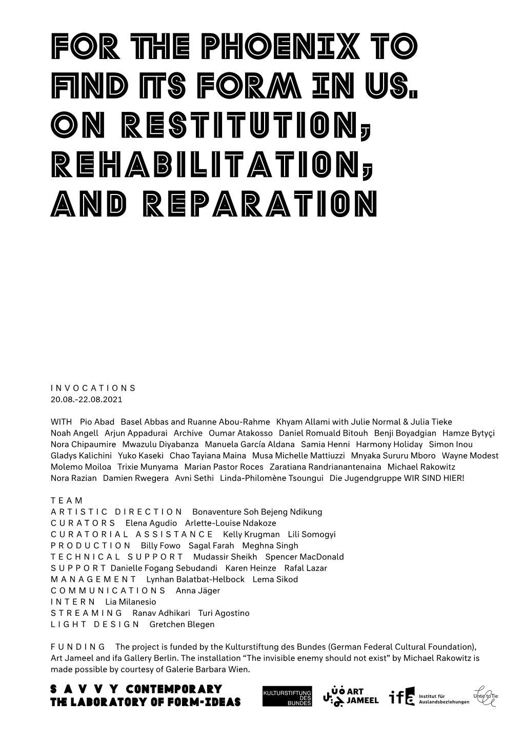 FOR the PHOENIX to FIND ITS FORM in US. on Restitution, Rehabilitation, and Reparation