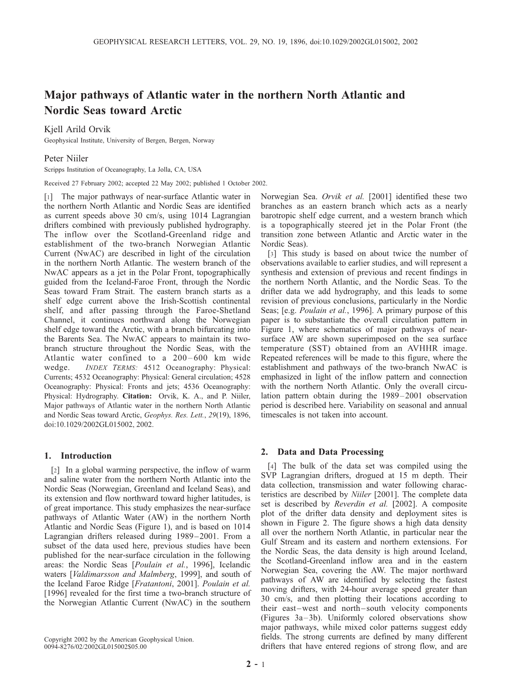 Major Pathways of Atlantic Water in the Northern North Atlantic and Nordic