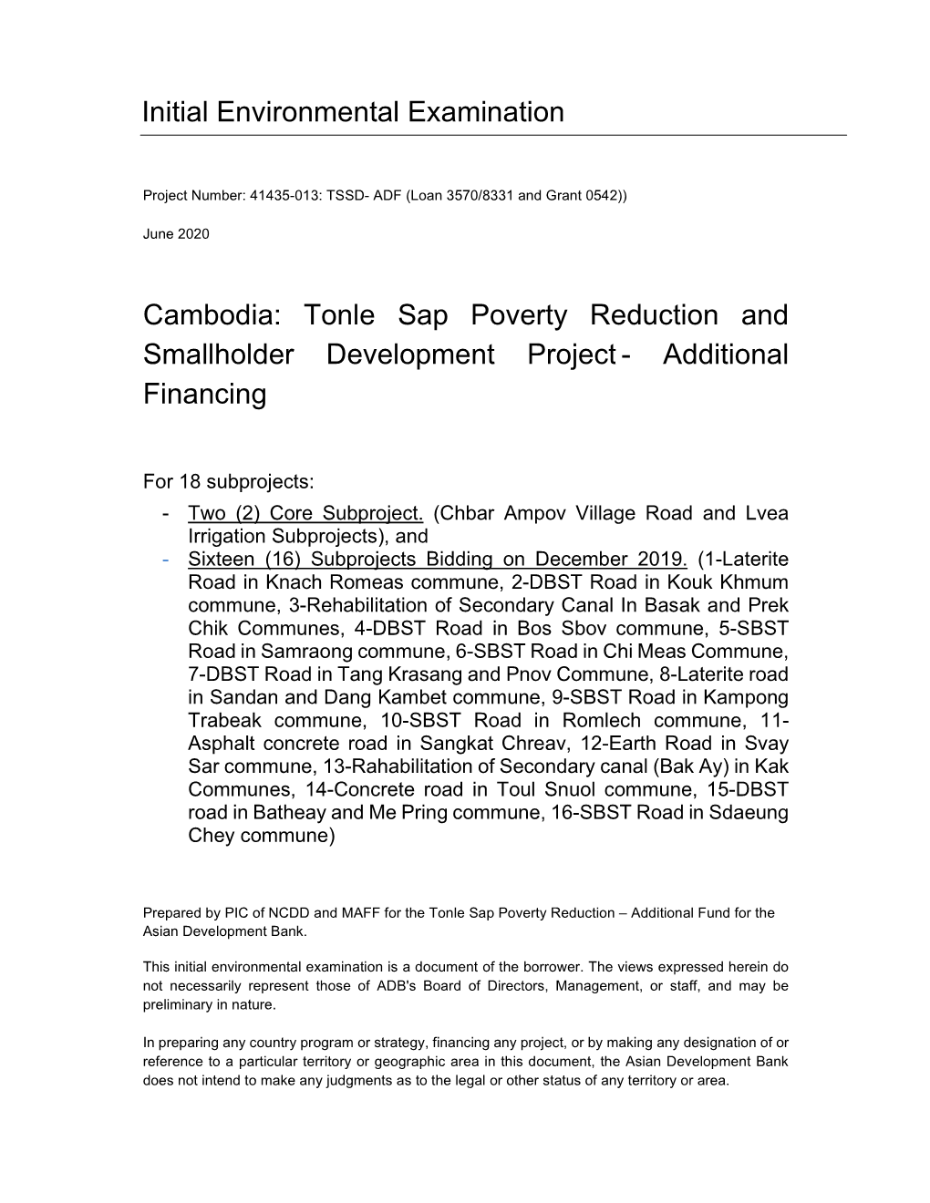 41435-013: Tonle Sap Poverty Reduction and Smallholder