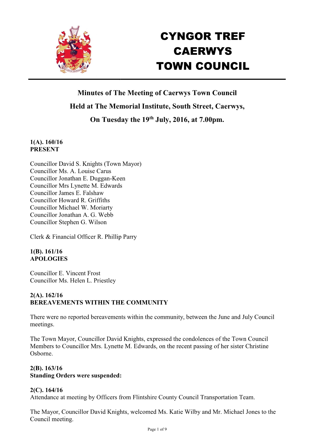 Cyngor Tref Caerwys Town Council