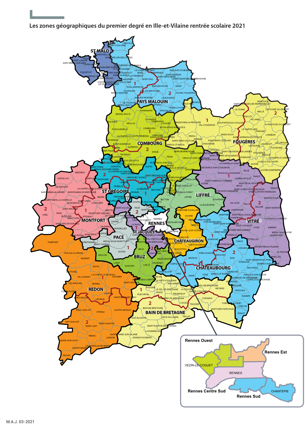 Cartes Des Zones Géographiques 2021-2022