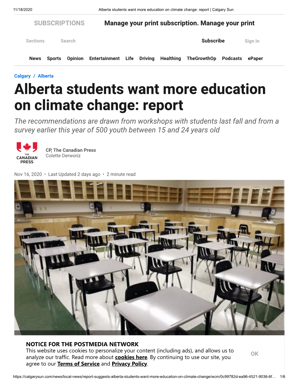 Alberta Students Want More Education on Climate Change: Report | Calgary Sun