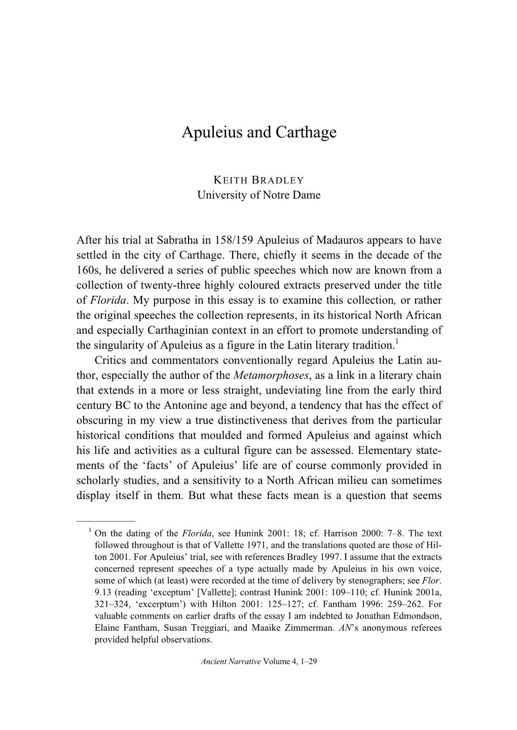 Apuleius and Carthage