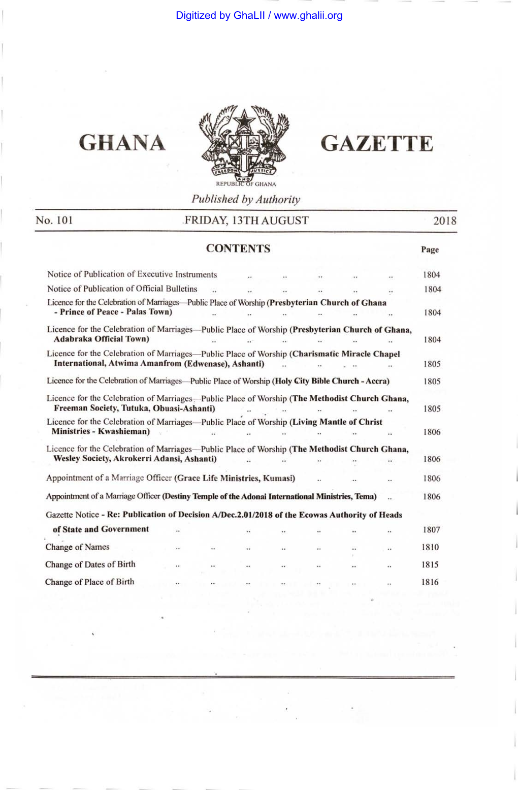 Ghana Gazette