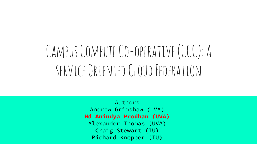 A Service Oriented Cloud Federation