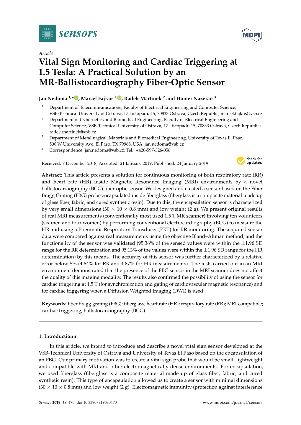 A Practical Solution by an MR-Ballistocardiography Fiber-Optic Sensor