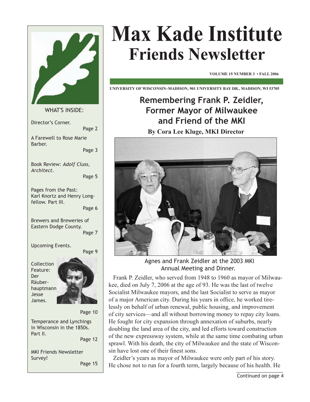 Newsletter Fall 2006