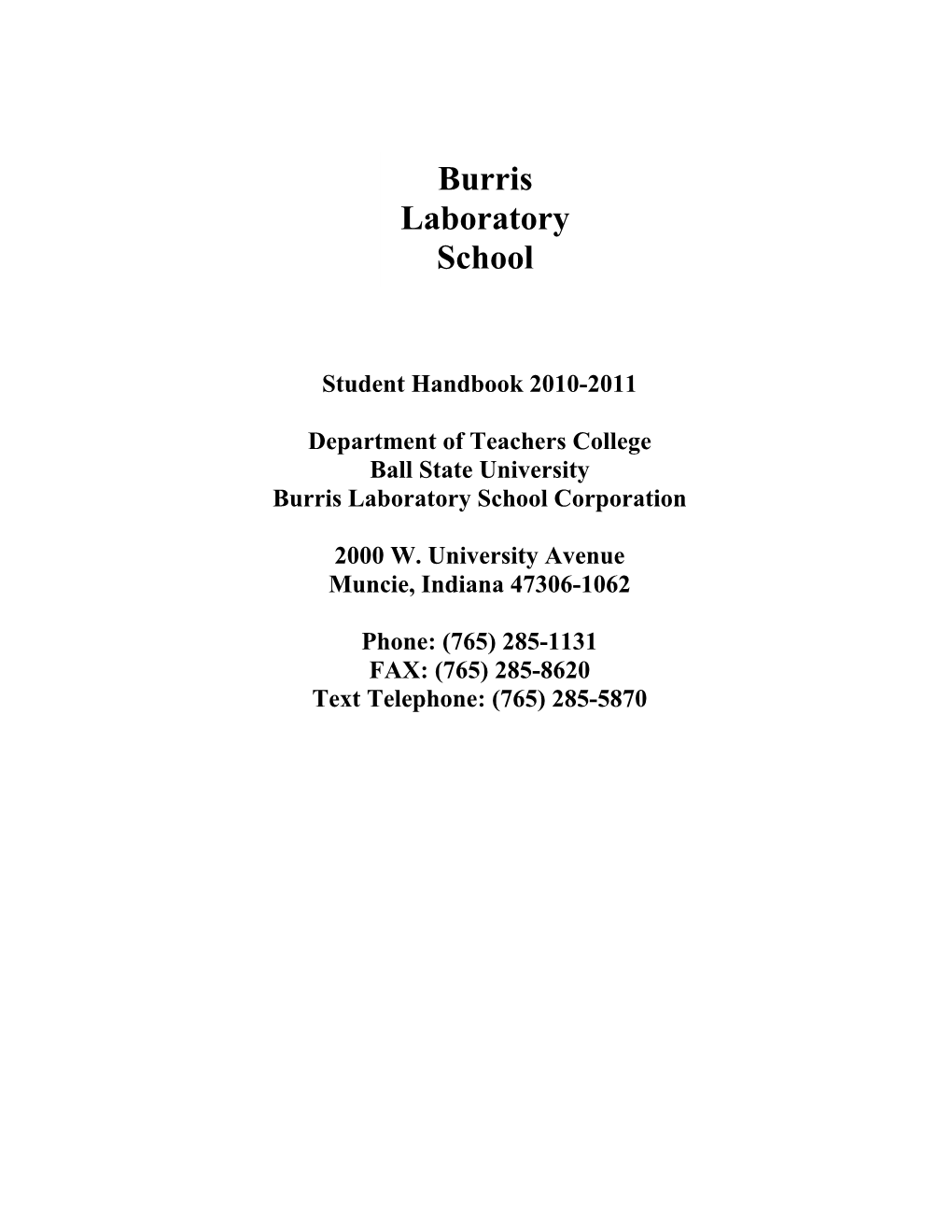 Burris Laboratory School Corporation