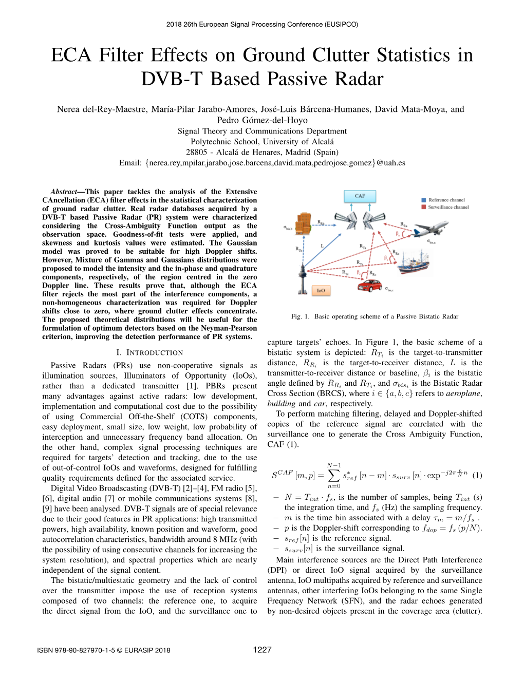 ECA Filter Effects on Ground Clutter Statistics in DVB-T Based Passive Radar