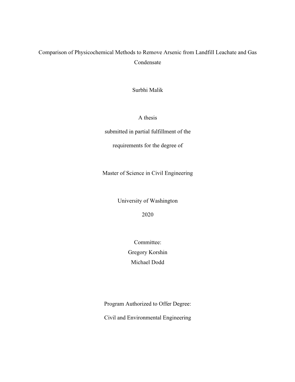 Comparison of Physicochemical Methods to Remove Arsenic from Landfill Leachate and Gas Condensate