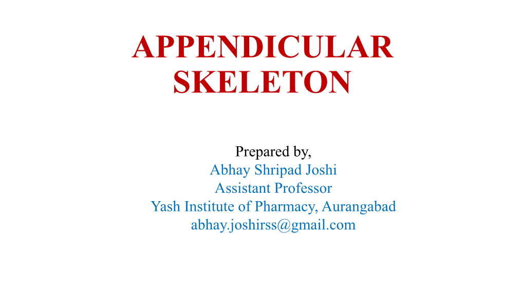 Appendicular Skeleton