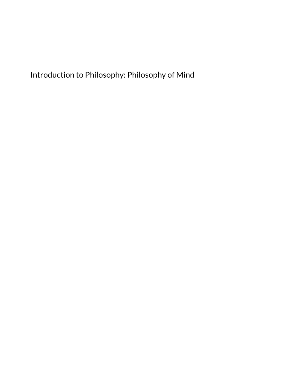 Philosophy of Mind