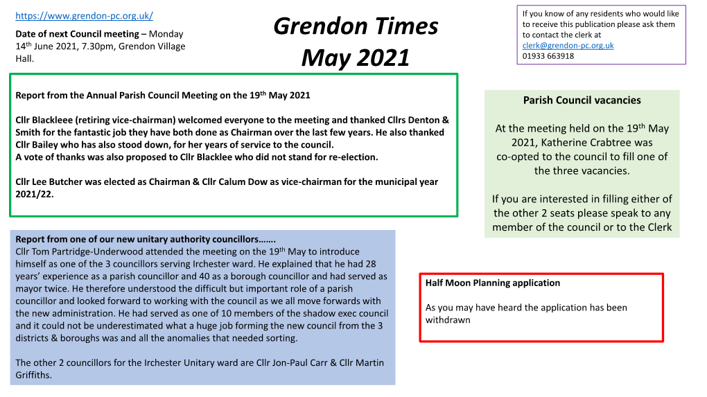 Grendon Times September 2020