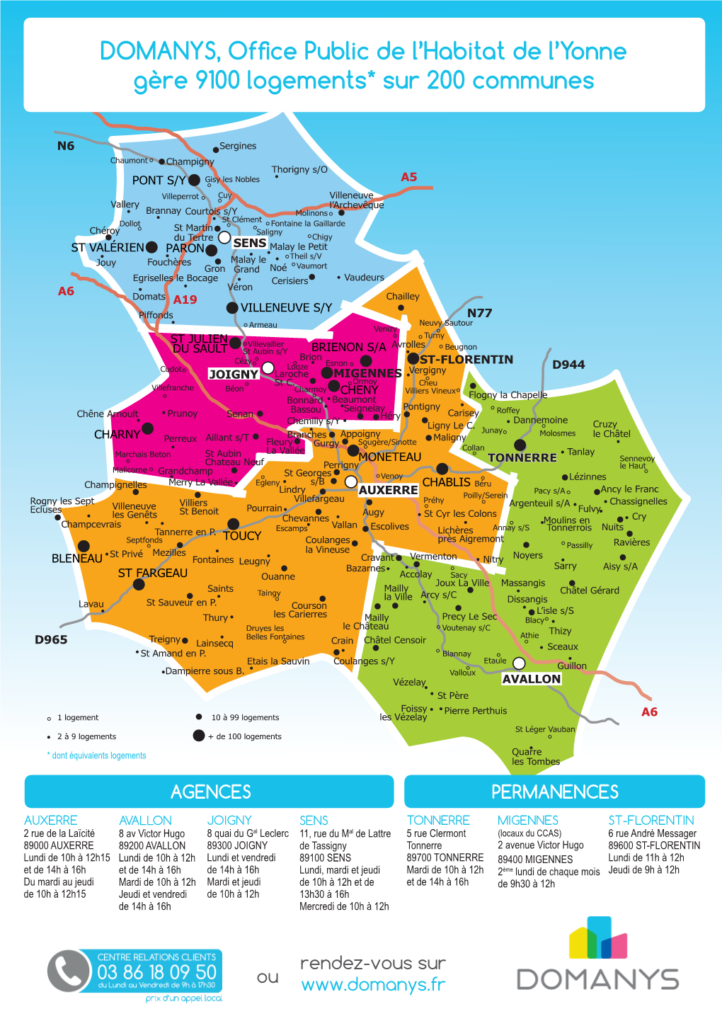 DOMANYS, Office Public De L'habitat De L'yonne Gère 9100 Logements