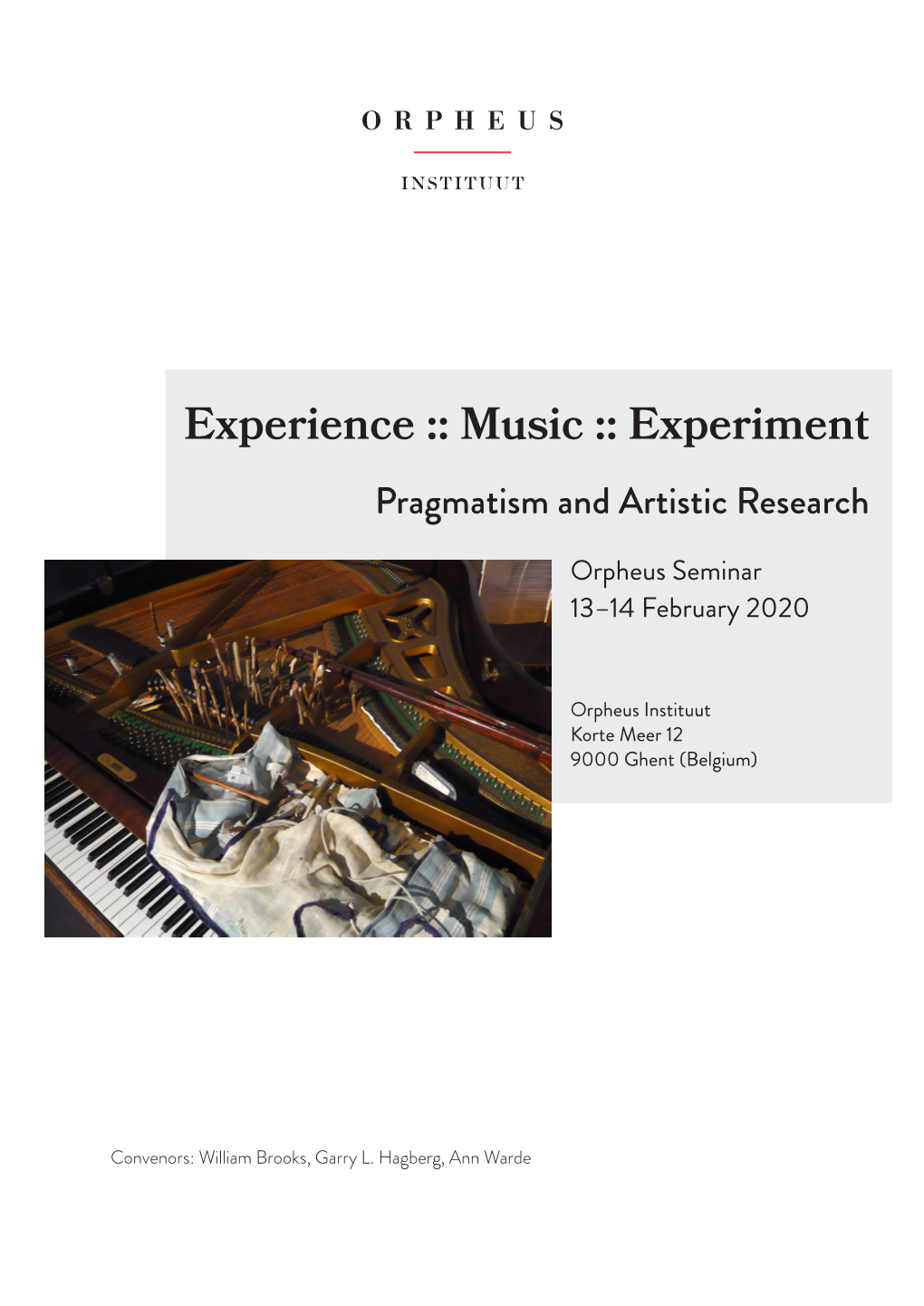 Music :: Experiment Pragmatism and Artistic Research