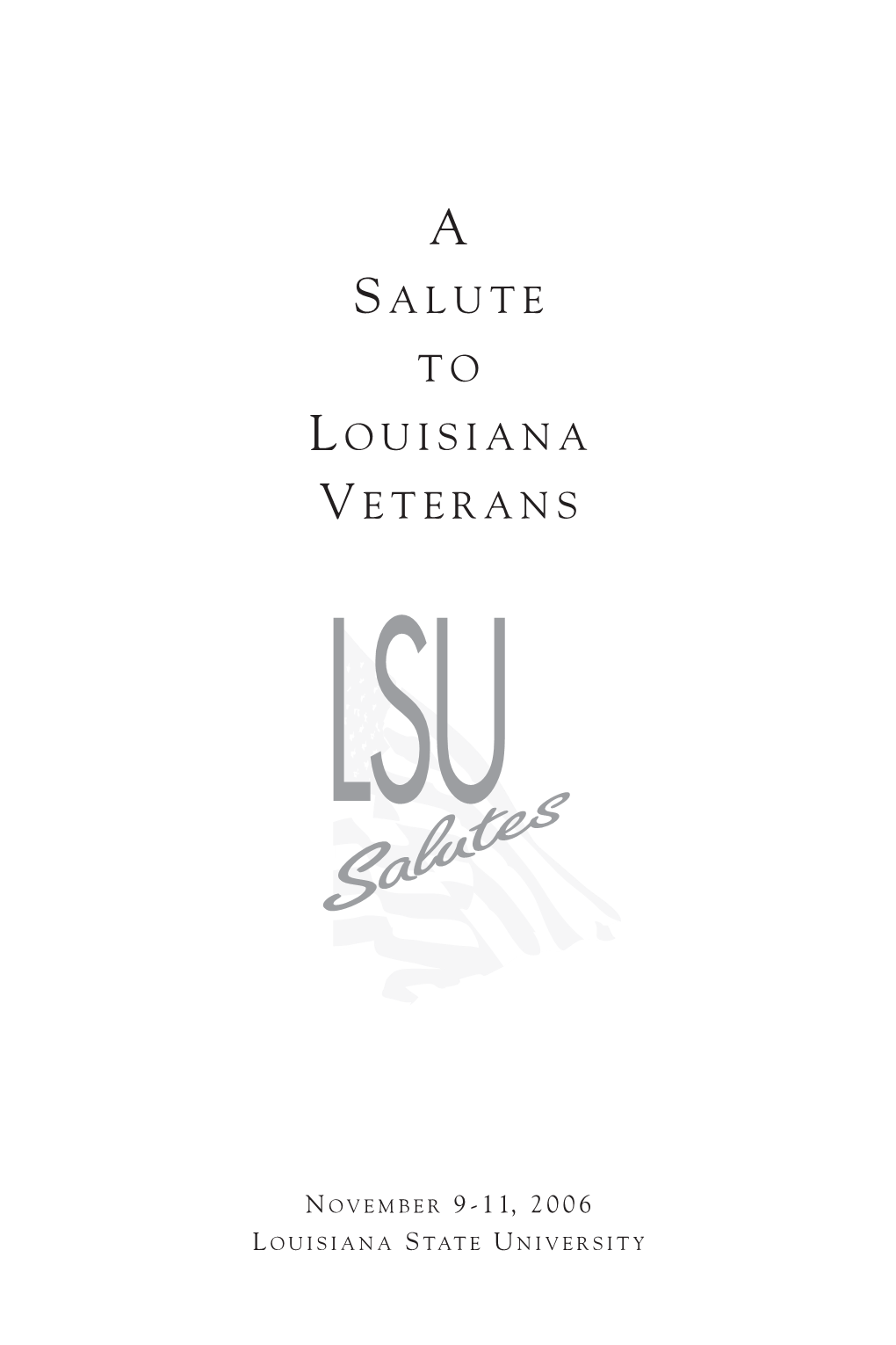 Salute T O Louisiana Veterans