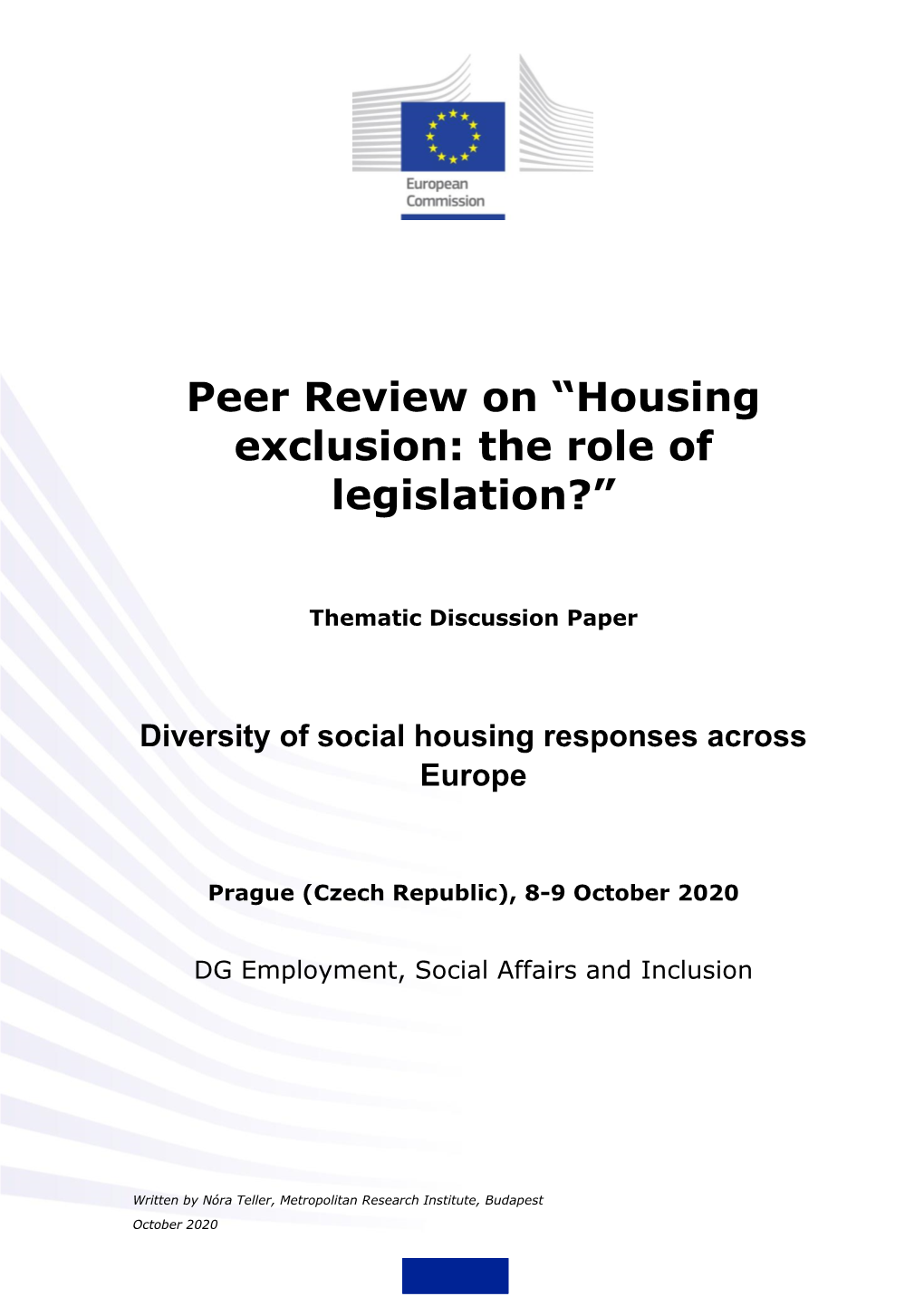 Peer Review on “Housing Exclusion: the Role of Legislation?” (2020)