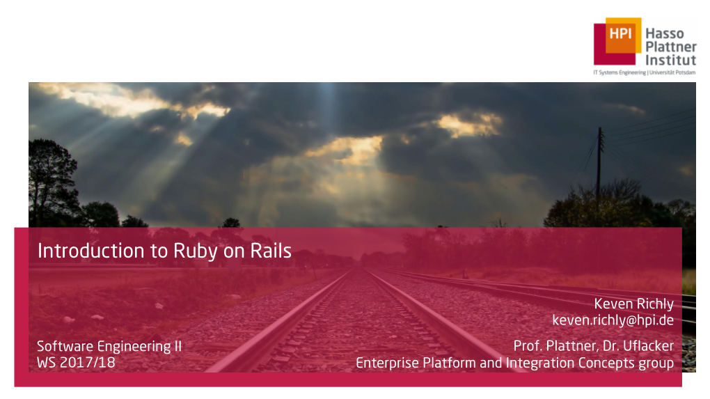 Introduction to Ruby on Rails