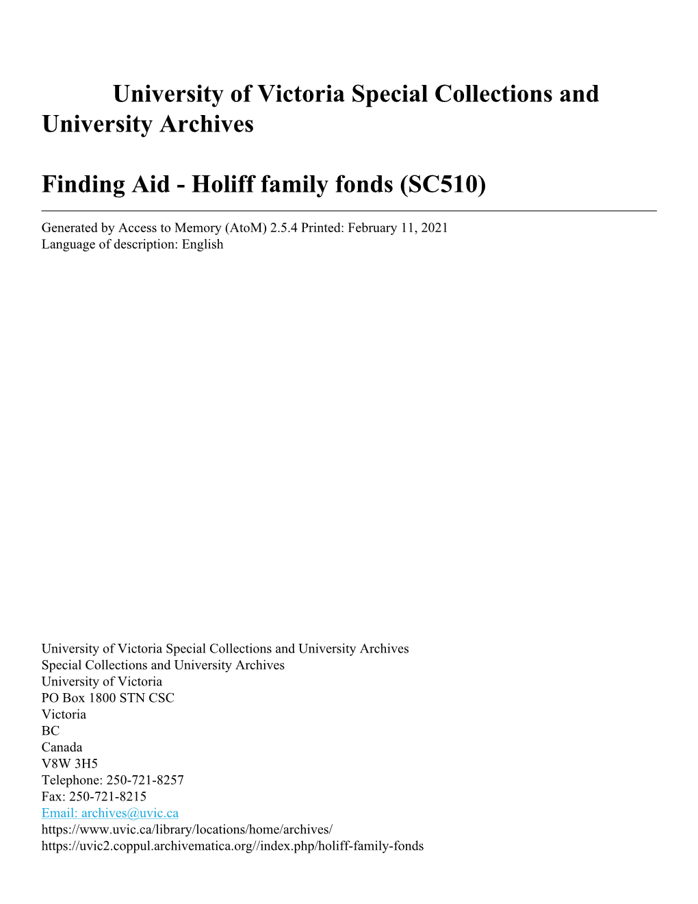 Holiff Family Fonds (SC510)