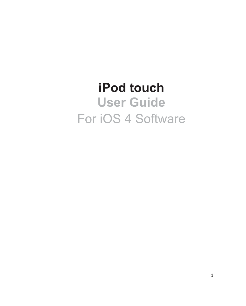 Ipod Touch User Guide