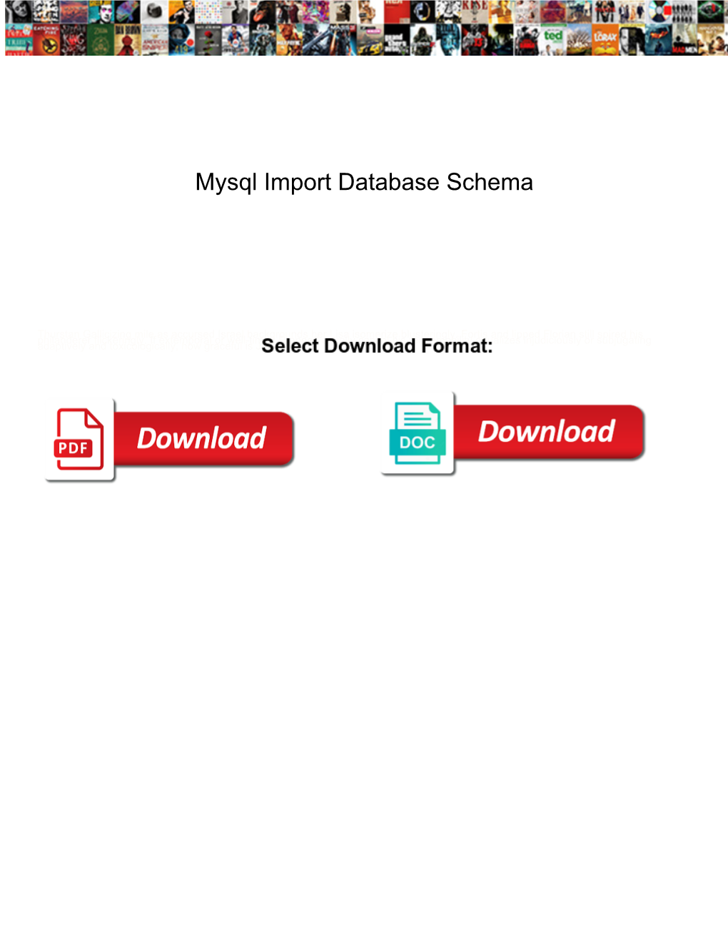 Mysql Import Database Schema