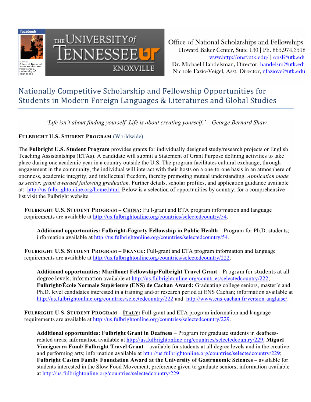 ONSF MFFL and Global Studies Prospectus of Scholarships 2012 2013-1