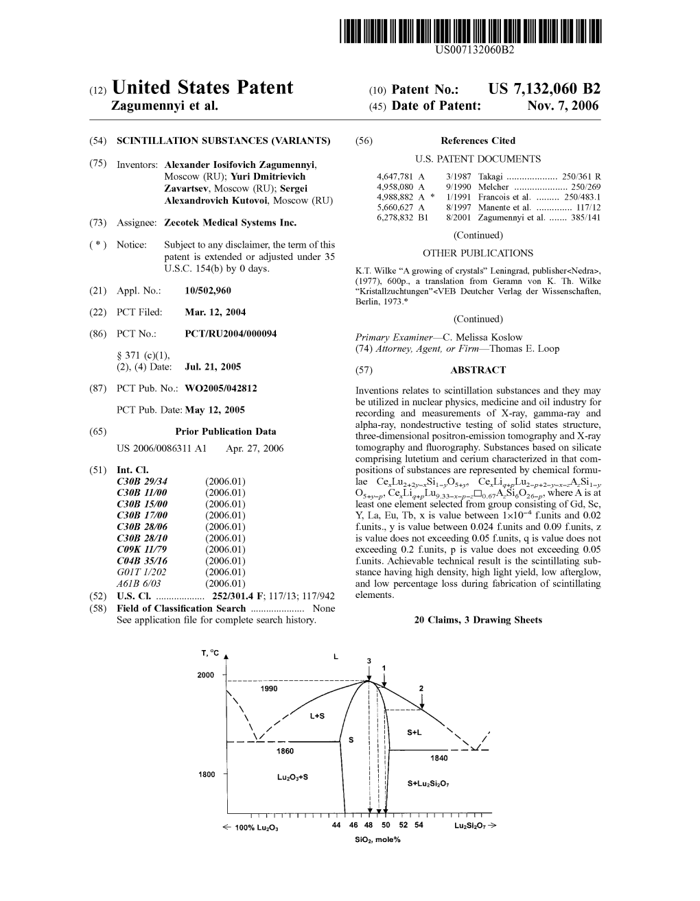 (12) United States Patent (10) Patent No.: US 7,132,060 B2 Zagumennyi Et Al