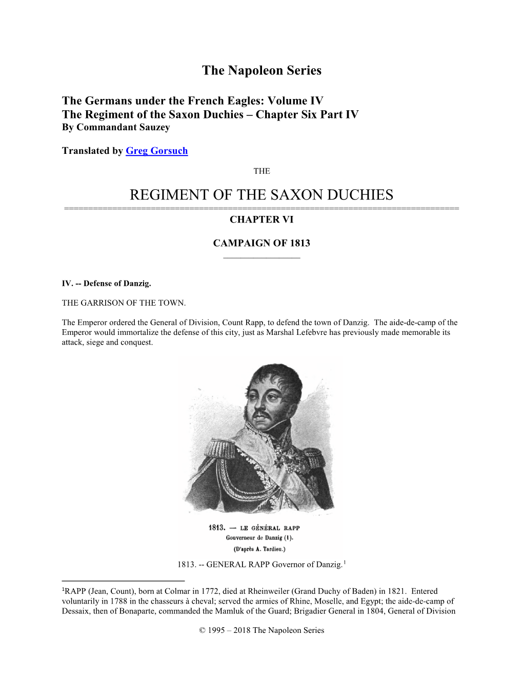 Regiment of the Saxon Duchies – Chapter Six Part IV by Commandant Sauzey