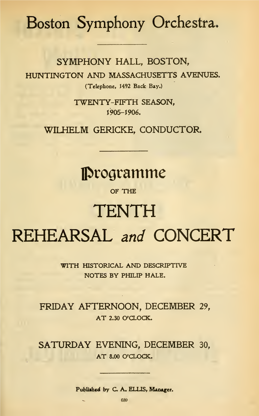 REHEARSAL and CONCERT