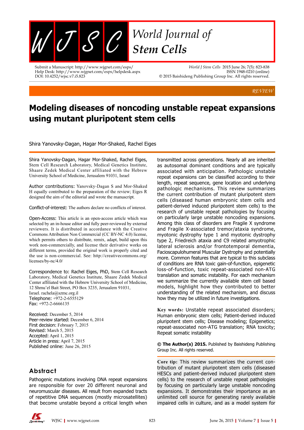 Modeling Diseases of Noncoding Unstable Repeat Expansions Using Mutant Pluripotent Stem Cells