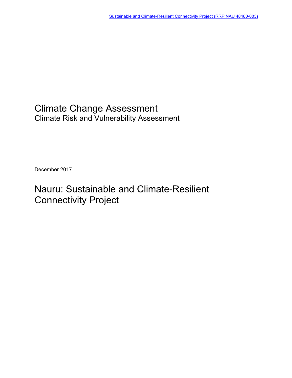 Climate Risk & Vulnerability Assessment