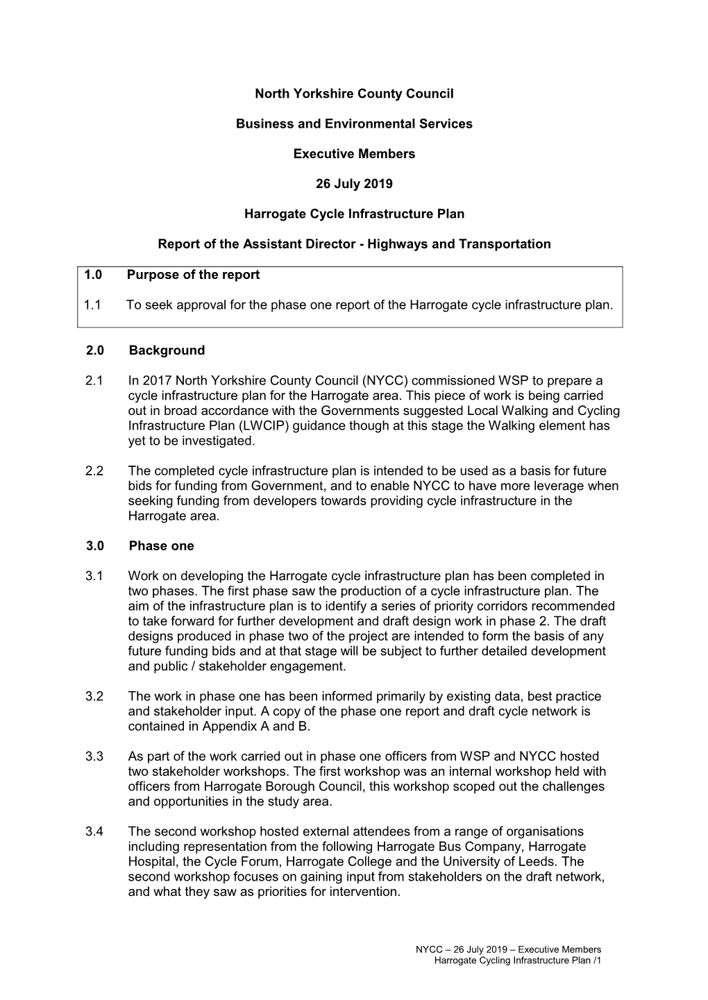 Harrogate Cycle Infrastructure Plan