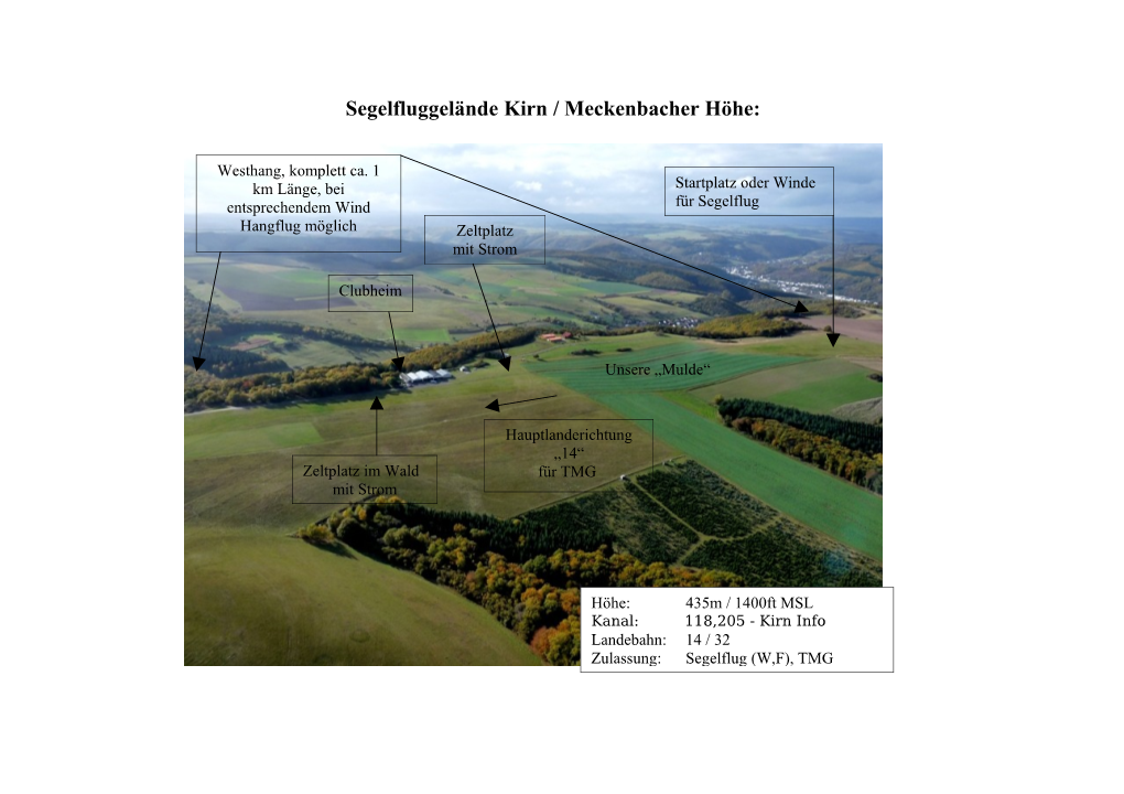 Segelfluggelände Kirn / Meckenbacher Höhe