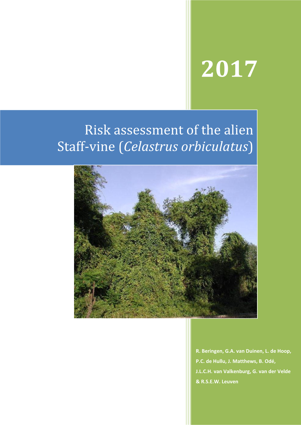 Risk Assessment of the Alien Staff-Vine (Celastrus Orbiculatus)