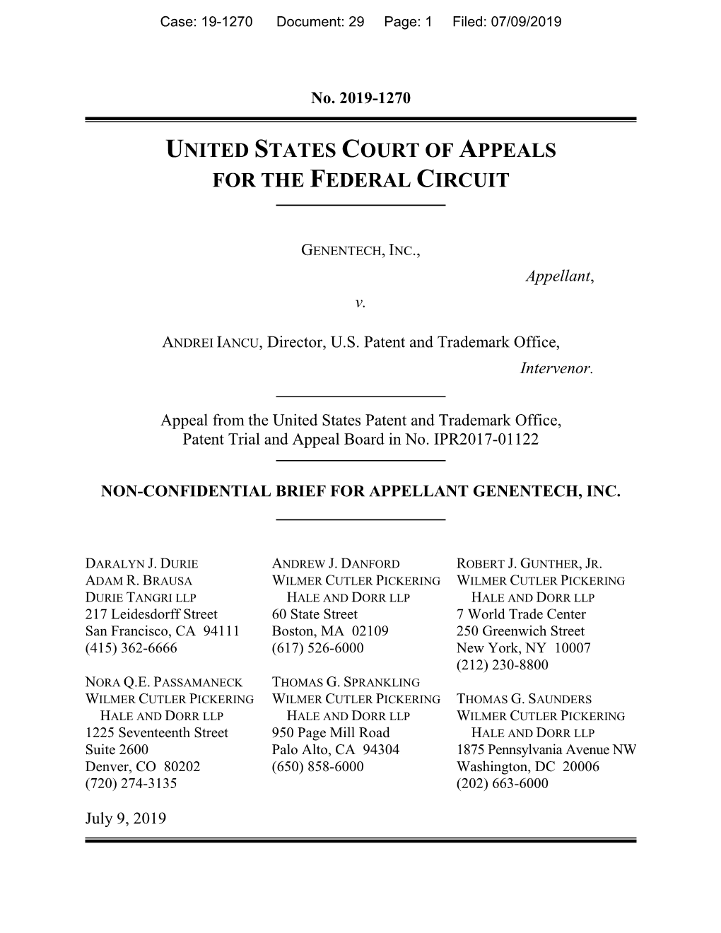 19-1270 Document: 29 Page: 1 Filed: 07/09/2019