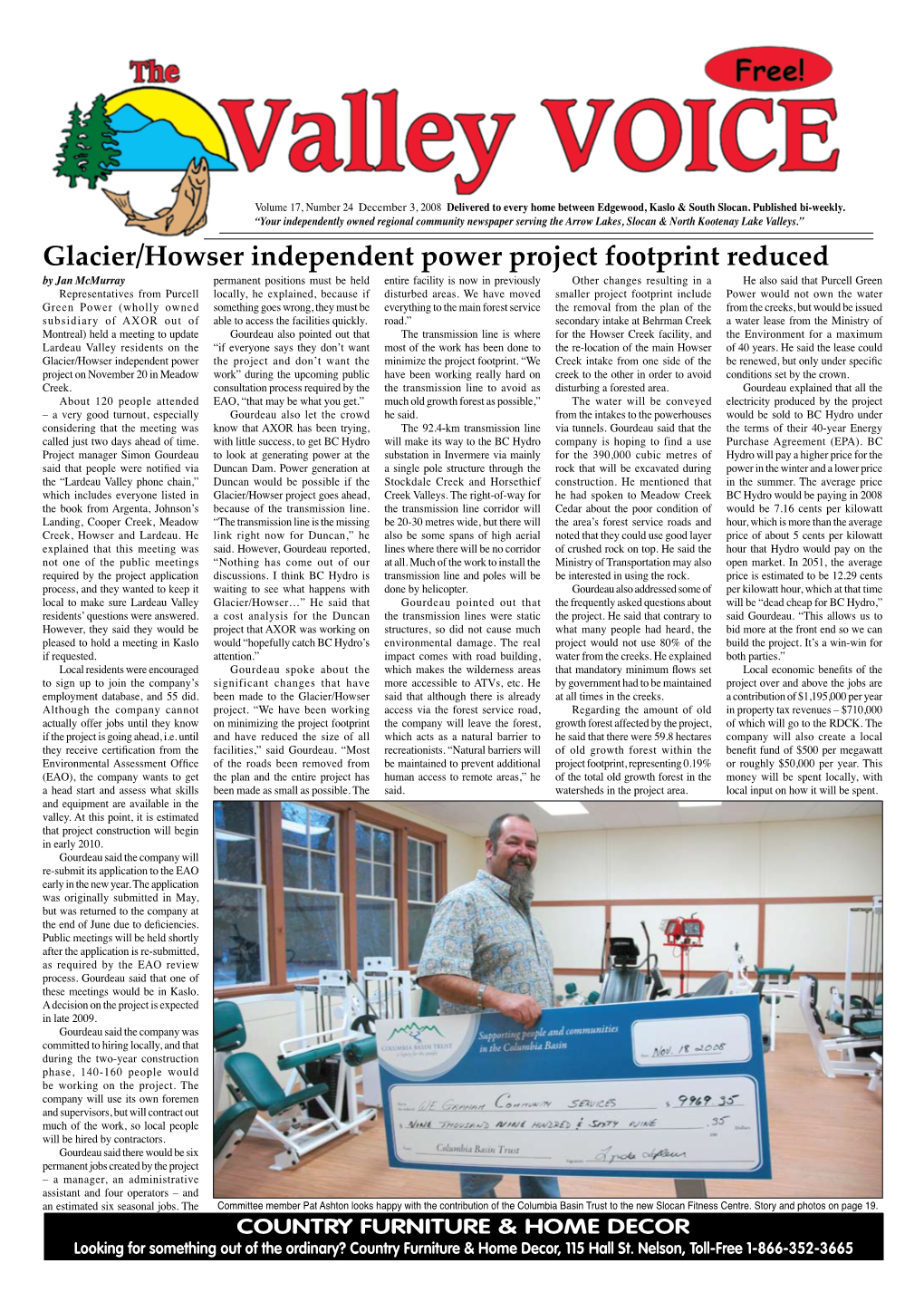 Glacier/Howser Independent Power Project Footprint Reduced