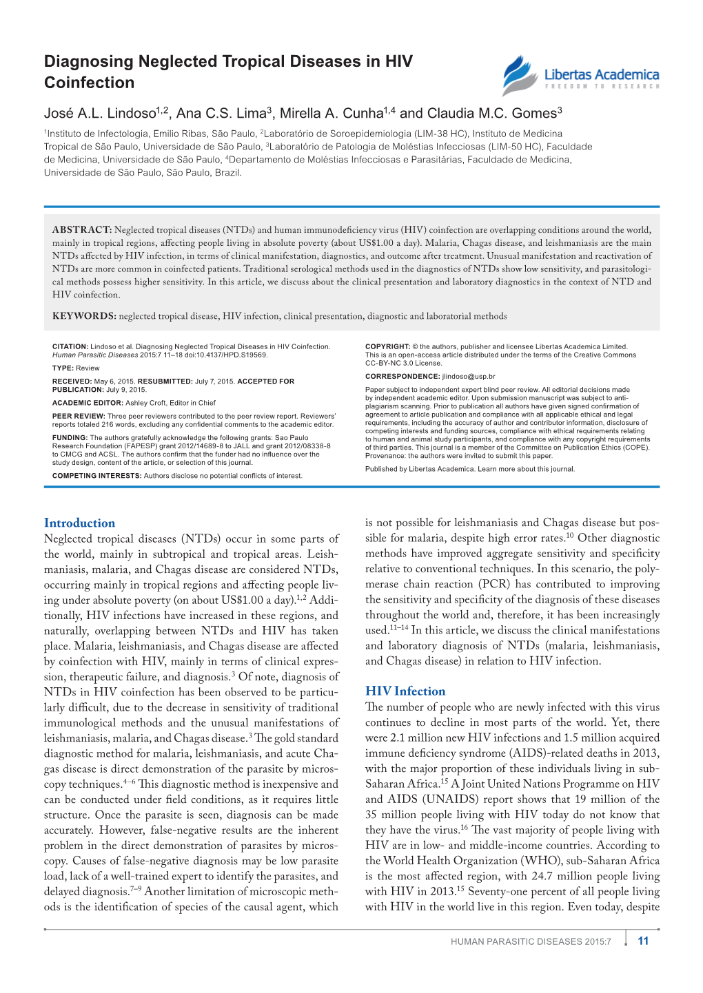 Diagnosing Neglected Tropical Diseases in HIV Coinfection