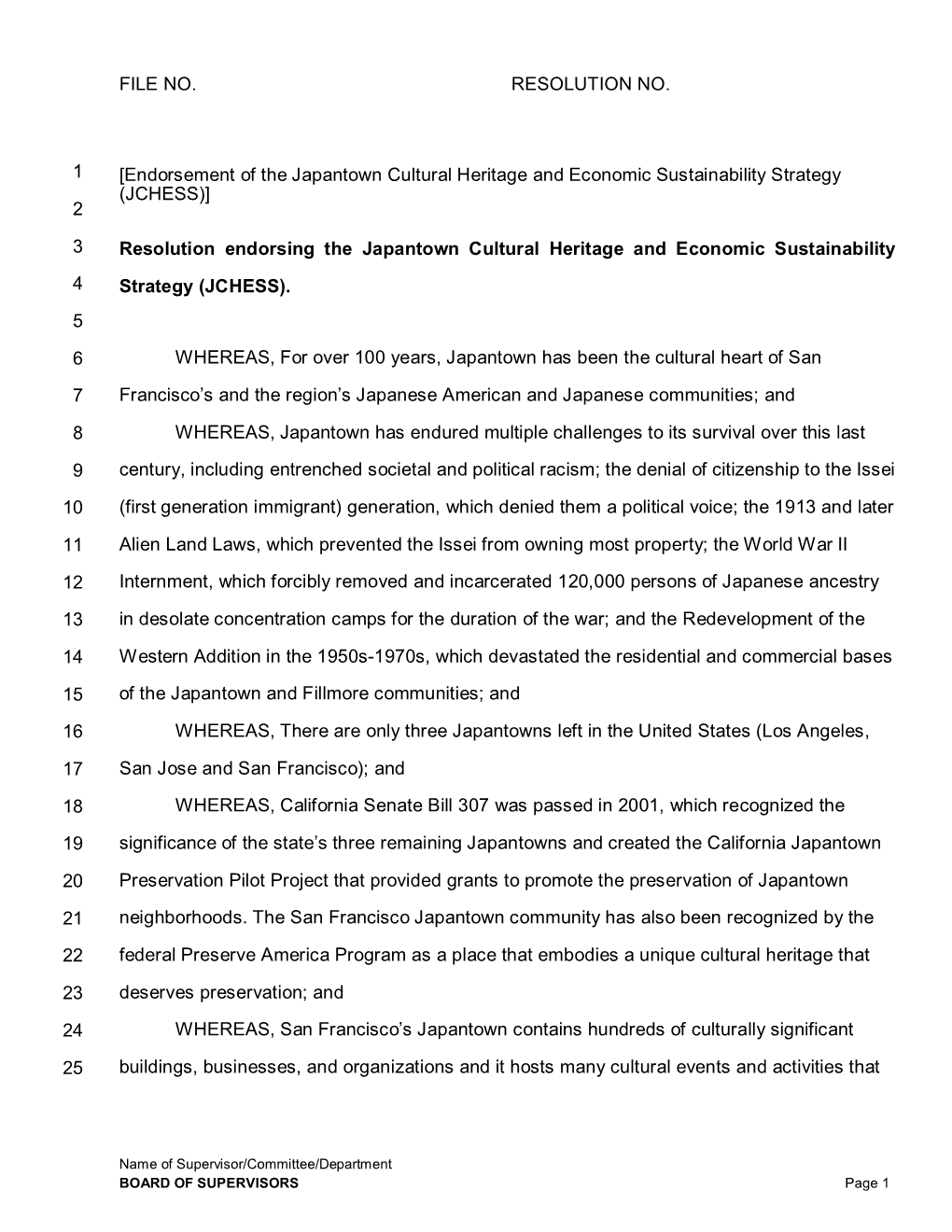 Resolution Template -- Revised 12/16/96