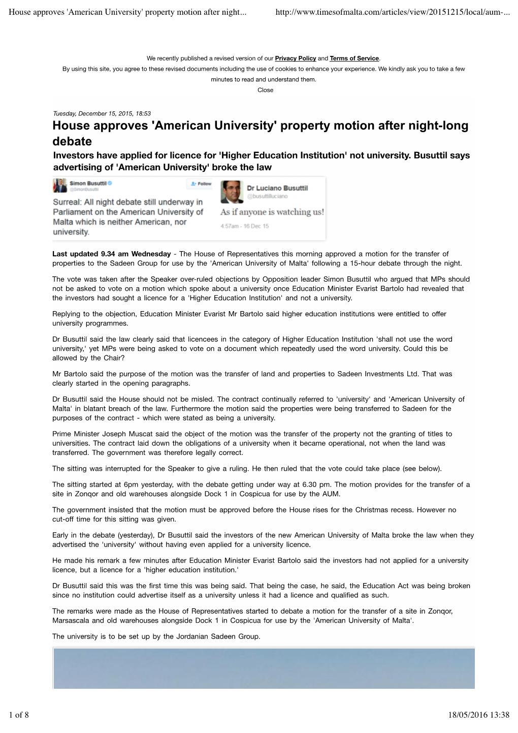 House Approves 'American University' Property Motion After Night