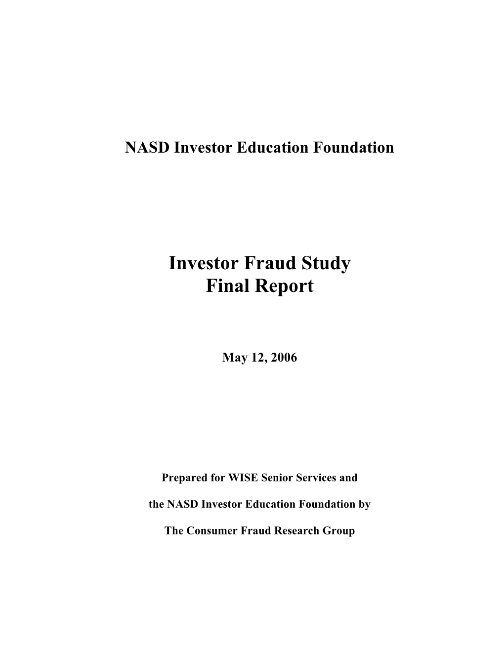 Investor Fraud Study Final Report