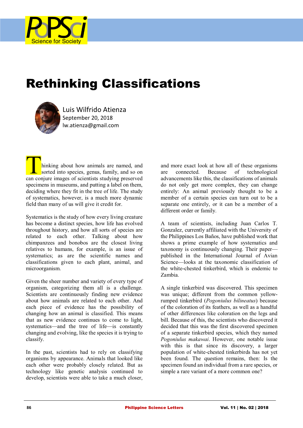 Rethinking Classifications