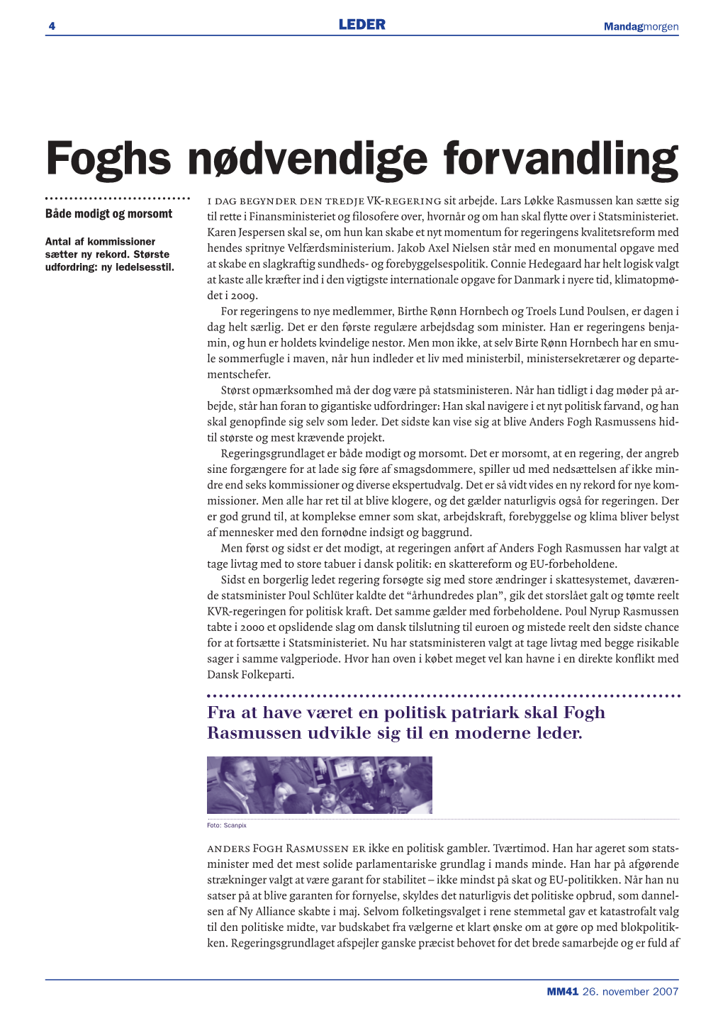 Foghs Nødvendige Forvandling