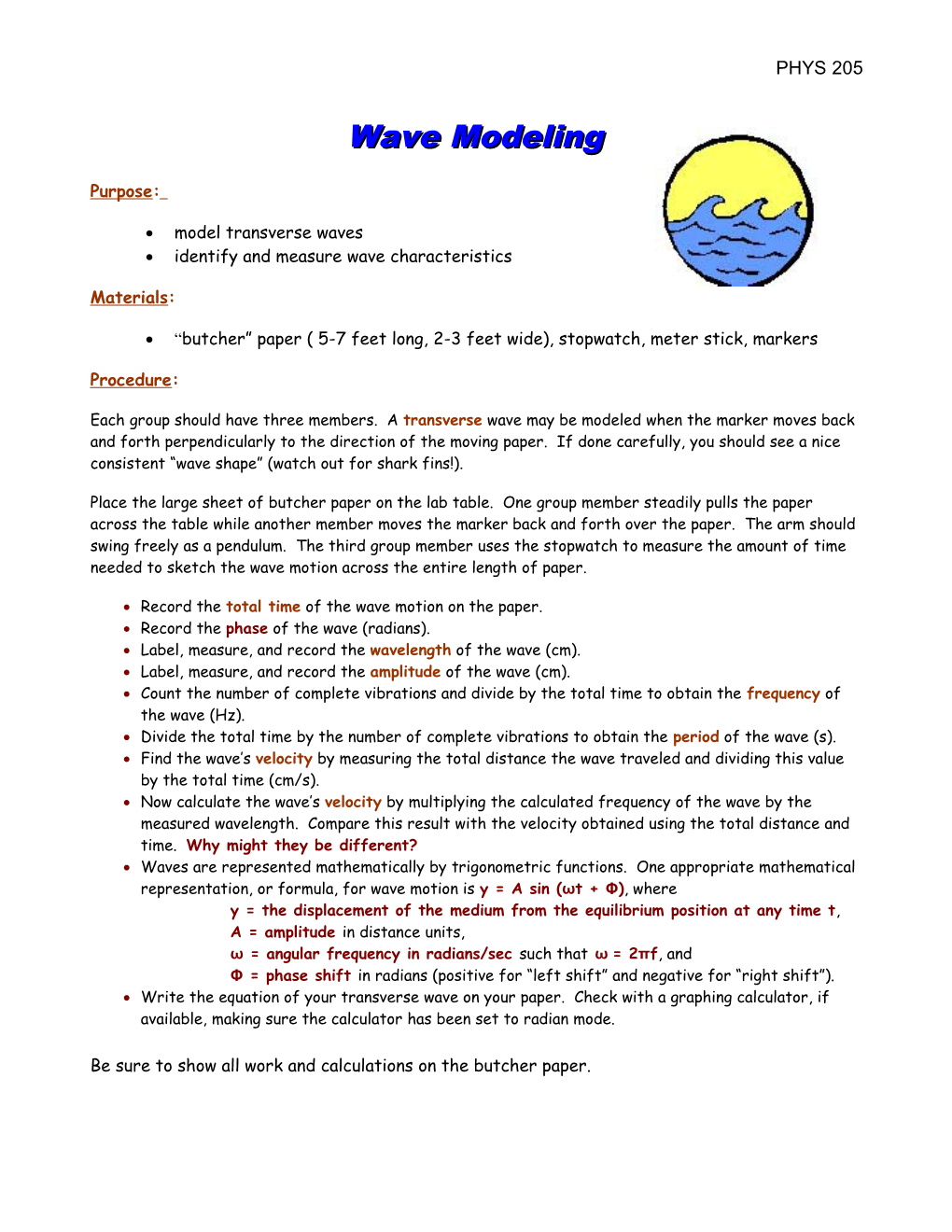 Modeling Wave Characteristics s1