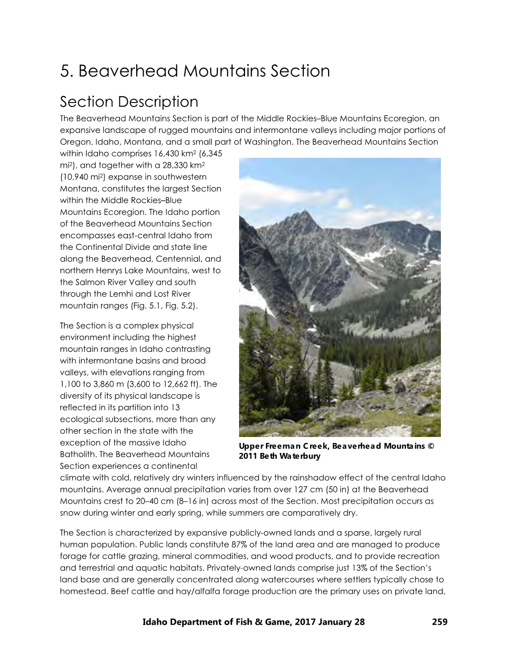 5. Beaverhead Mountains Section