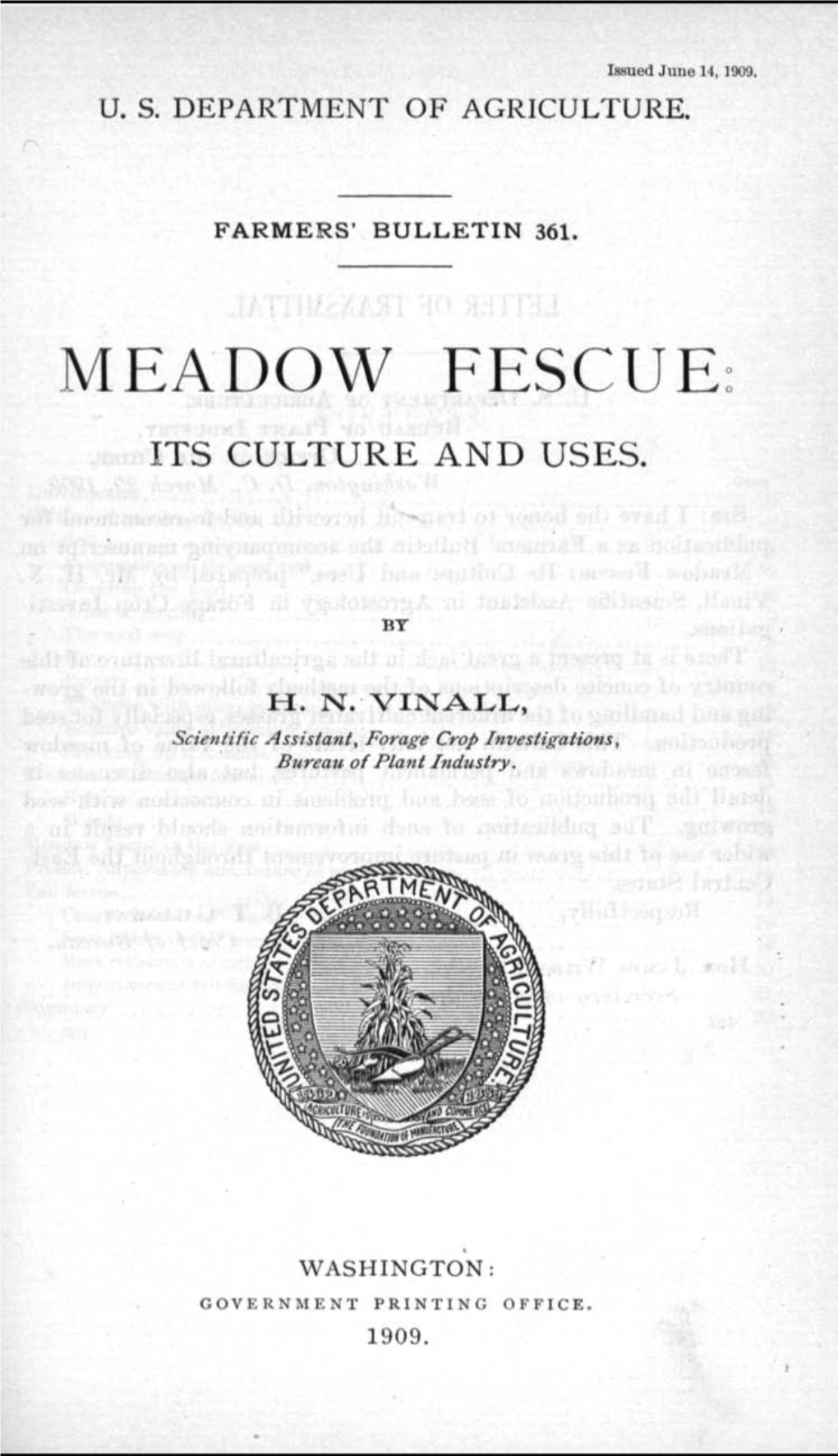 Meadow Fescue: Its Culture and Uses