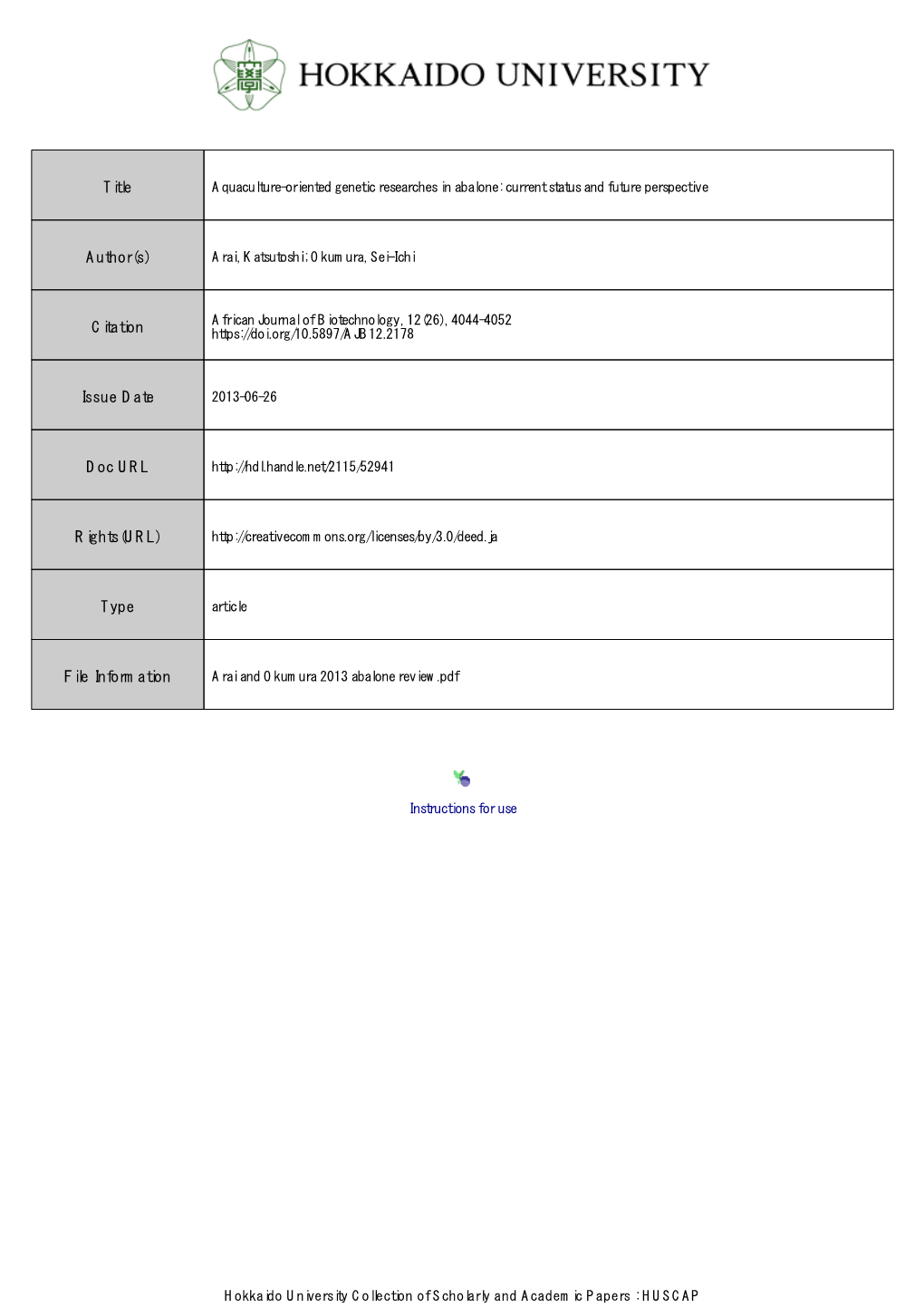 Aquaculture-Oriented Genetic Researches in Abalone: Current Status and Future Perspective