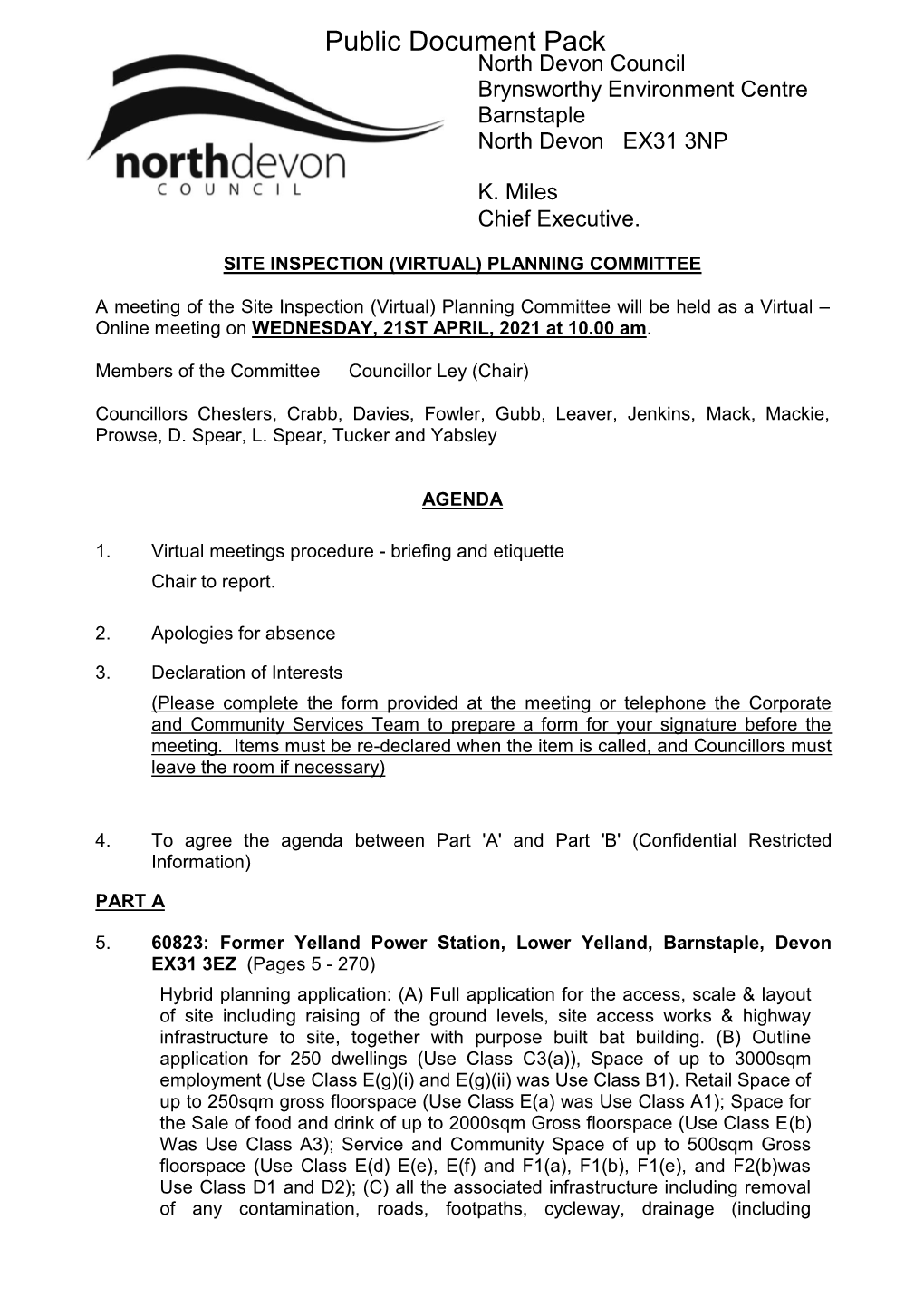 (Public Pack)Agenda Document for Planning Committee, 21/04/2021