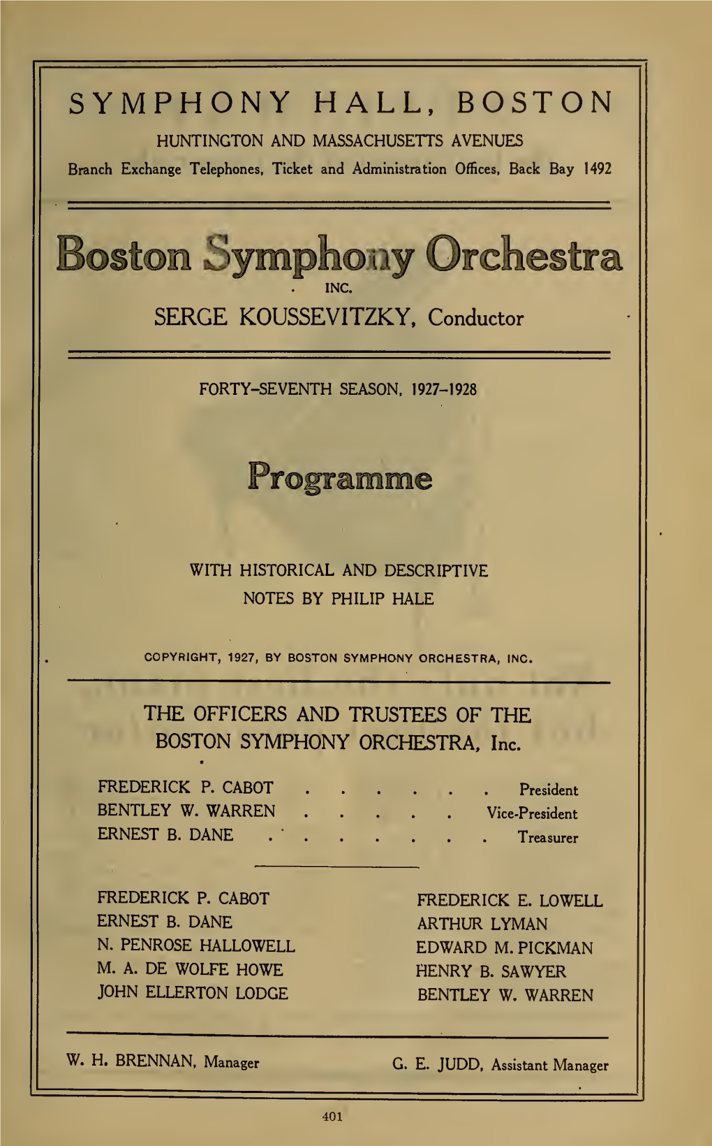 Boston Symphony Orchestra Concert Programs, Season