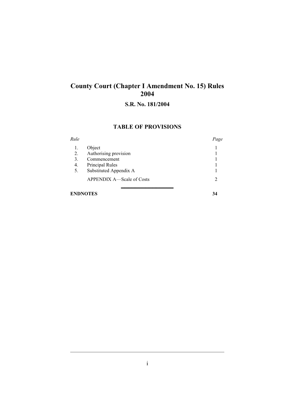 County Court (Chapter I Amendment No. 15) Rules 2004