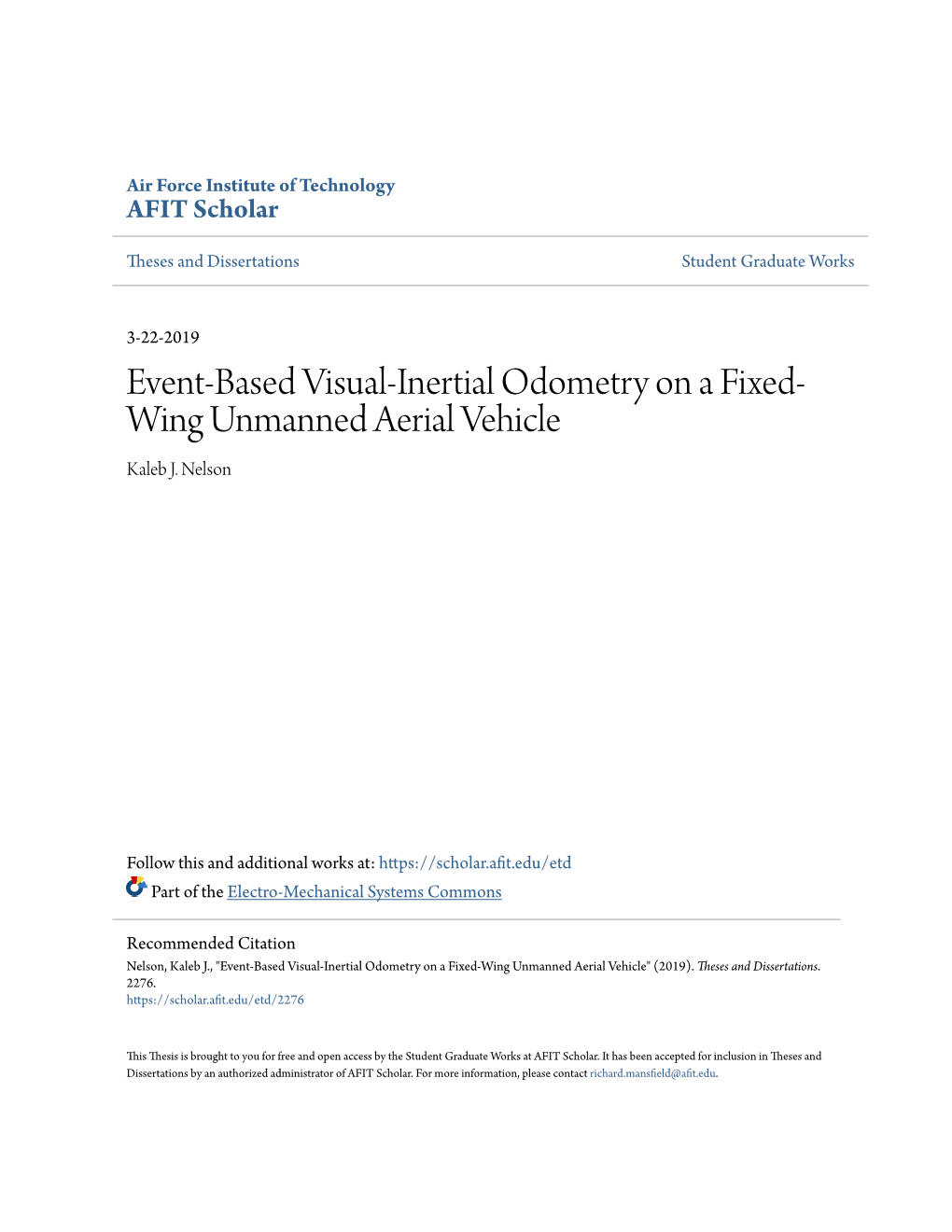 Event-Based Visual-Inertial Odometry on a Fixed-Wing Unmanned Aerial Vehicle